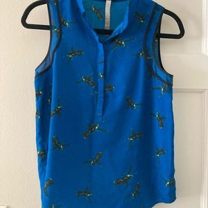 Bar III blouse with hummingbirds